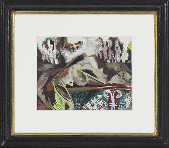 Ernst Wilhelm Nay - Die Ruhende und die Himmlischen (Laon) - Rahmenbild