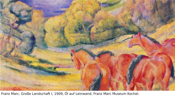 Franz Marc - Zwei Pferde. Verso: Zwei stehende Mädchenakte mit grünem Stein - Weitere Abbildung