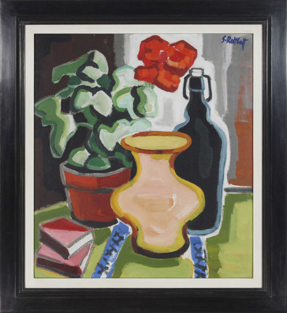 Karl Schmidt-Rottluff - Pelargonientopf - Rahmenbild