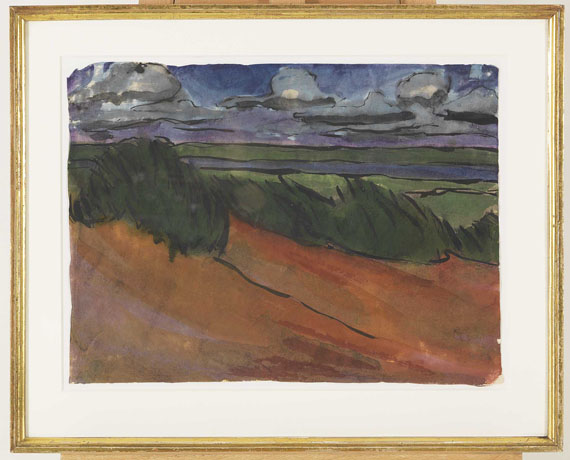 Emil Nolde - Abendstimmung am Ruttebüller See bei Utenwarf - Rahmenbild