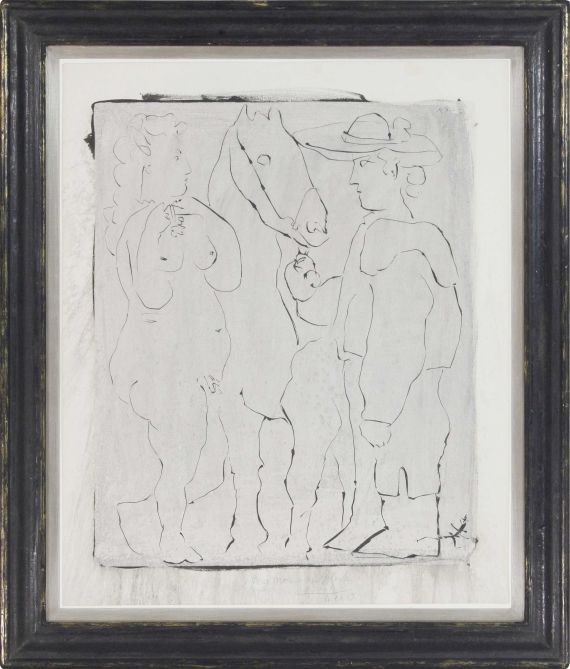 Pablo Picasso - Picador, Femme et Cheval (épreuve rincée) - Rahmenbild