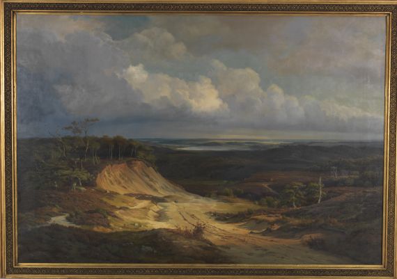 Louis Gurlitt - Heidelandschaft in Jütland - Rahmenbild