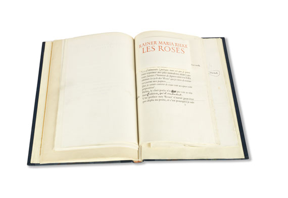 Rainer Maria Rilke - Typoskript, Korrekturfahnen, 6 Briefe und 1 eigh. Gedicht zu "Les Roses", in 1 Band - Weitere Abbildung