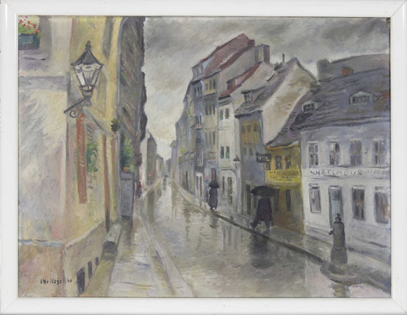 Otto Nagel - Petristrasse im Regen - Rahmenbild