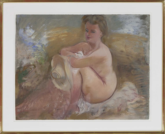 George Grosz - Sitting Nude with Summer Hat - Rahmenbild