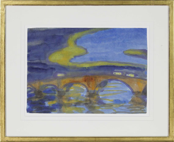 Emil Nolde - Brücke über die Elbe (Augustusbrücke in Dresden) - Rahmenbild