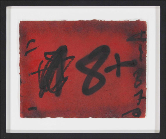 Antoni Tàpies - Grafismes sobre fons vermells