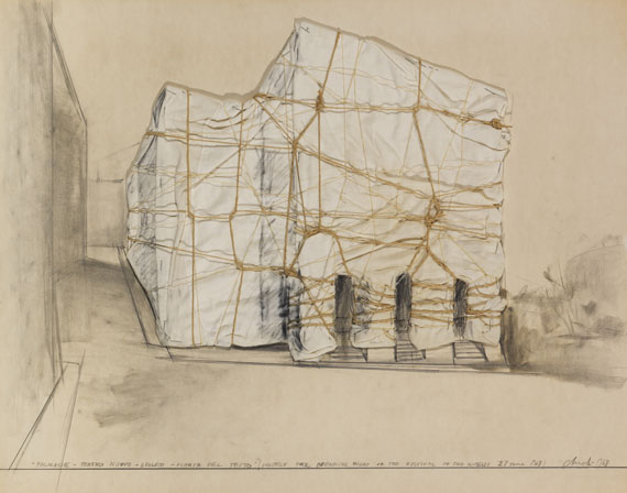  Christo - Package Teatro Nuovo Spoleto Pianta del Tetto (Project for opening night of the festival of two worlds 27 june 1968)