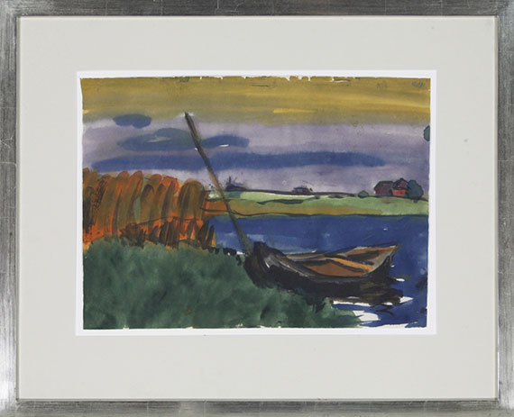 Emil Nolde - Marschlandschaft mit Fischerboot - Rahmenbild