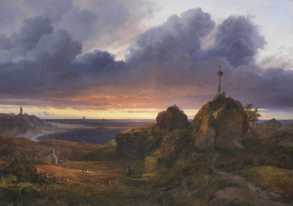 Louis Gurlitt - Abendliche Sicht auf den Kattegat bei Kullen