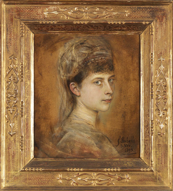 Franz von Lenbach - Charlotte von Meiningen, Prinzessin von Preussen - Rahmenbild