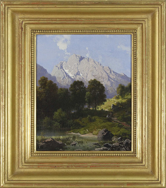 Carl Millner - Sommerliche Gebirgslandschaft - Rahmenbild