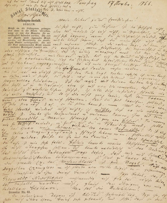 Wilhelm Liebknecht - Brief an Ernestine Liebknecht, 17. Nov. 1866