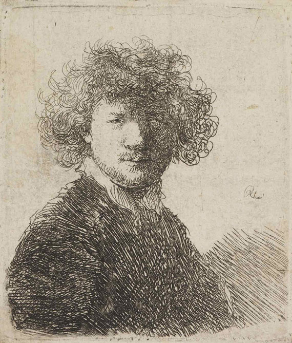 Harmenszoon Rembrandt van Rijn - Selbstbildnis mit lockigem Haar