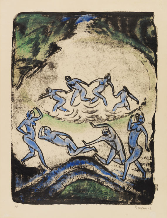 Hermann Max Pechstein - Der Tanz (Tanzende und Badende am Waldteich)