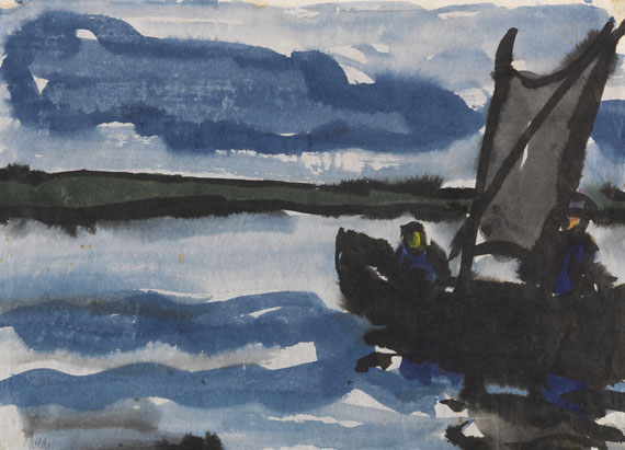 Emil Nolde - Fischerboot auf dem Ruttebüller See