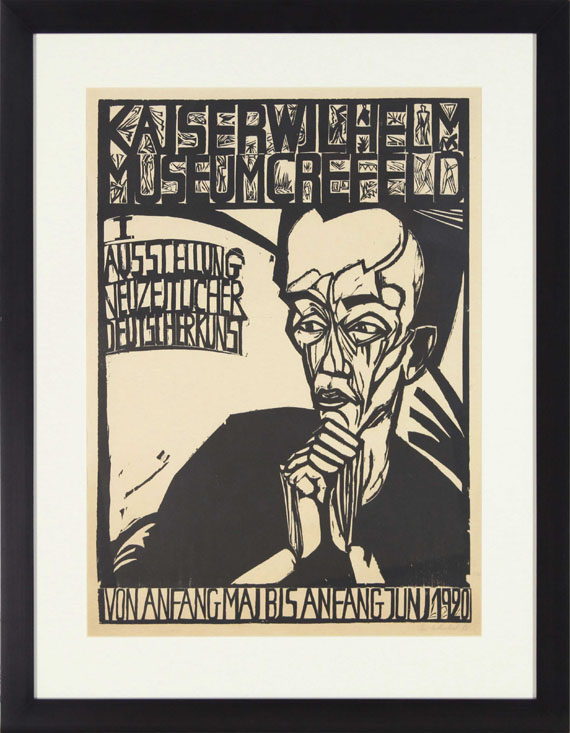 Heckel - Plakat der "I. Ausstellung neuzeitlicher deutscher Kunst", Krefeld