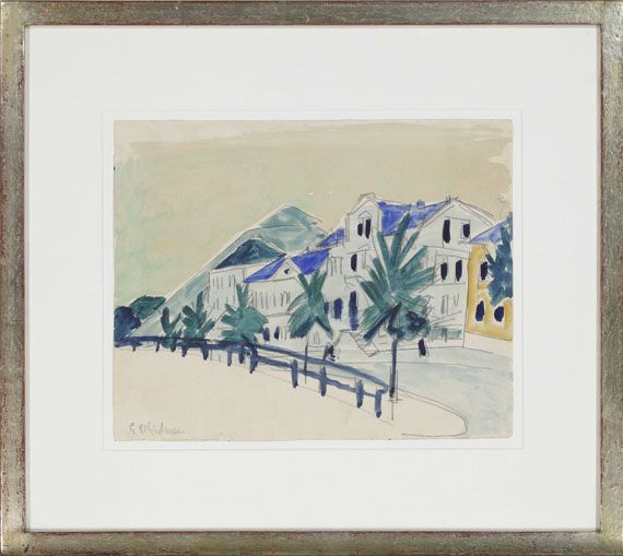 Ernst Ludwig Kirchner - Häuser mit Allee - Rahmenbild