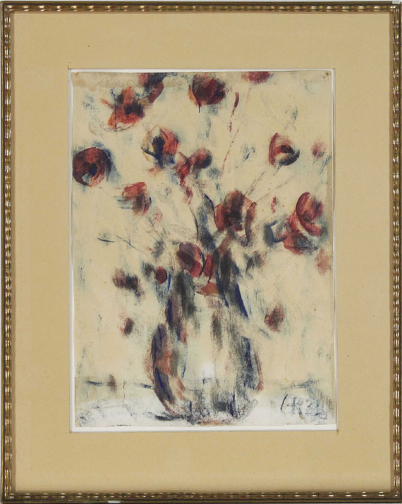 Christian Rohlfs - Feldmohn in blauer Vase - Rahmenbild