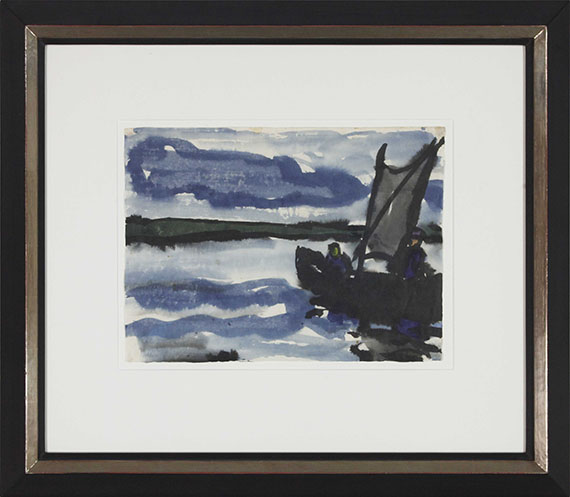 Emil Nolde - Fischerboot auf dem Ruttebüller See - Rahmenbild