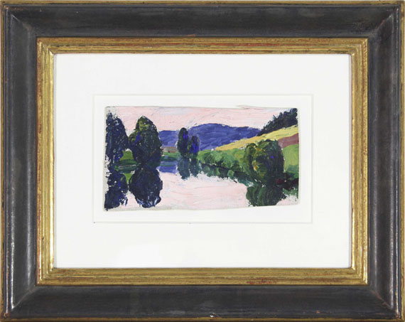 Gabriele Münter - Büsche am Ufer, Kallmünz - Rahmenbild