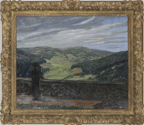 Wilhelm Trübner - Blick in den Odenwald - Rahmenbild