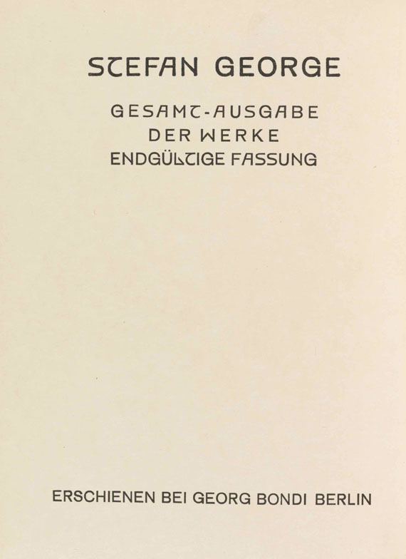 Stefan George - Werke, Vorzugsausgabe