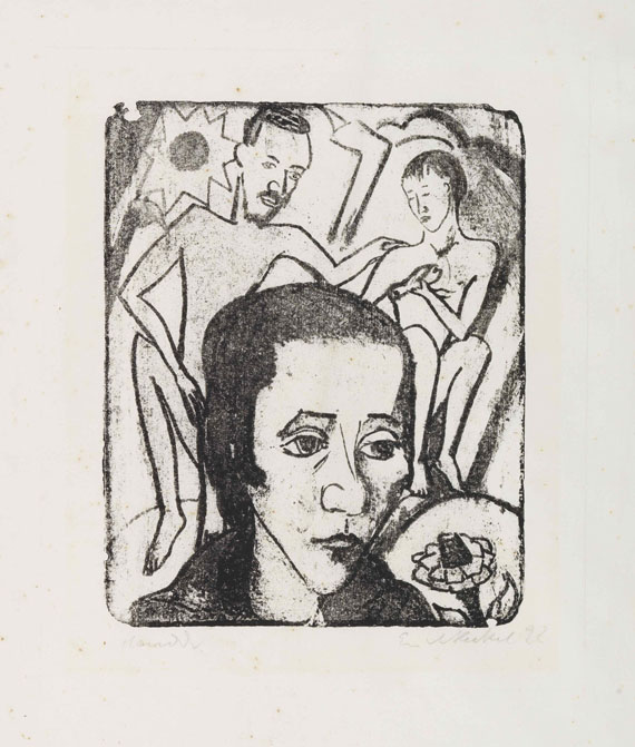 Erich Heckel - Frauenkopf