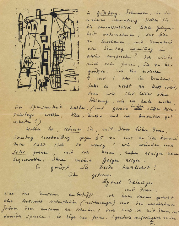 Lyonel Feininger - Eigenhändiger Brief. 30. März 1923 - Weitere Abbildung