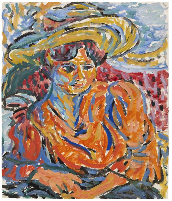 Ernst Ludwig Kirchner - Sitzende mit großem Hut, Emy Frisch / Szene im Atelier (Fränzi (Marzella) und Artistin) - Weitere Abbildung