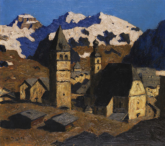 Alfons Walde - Bergstadt (Kitzbühel im Frühling)