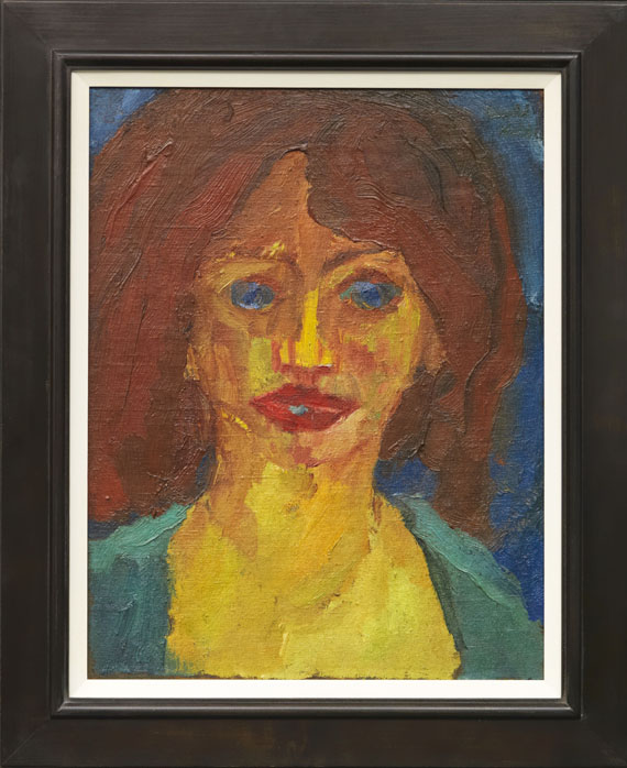 Emil Nolde - Schauspielerin (recto) / Piazza S. Domenico II, Taormina (verso) - Rahmenbild