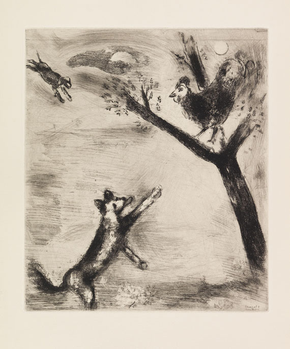 Marc Chagall - La Fontaine, Les fables. Widmungsexemplar. 2 Bände