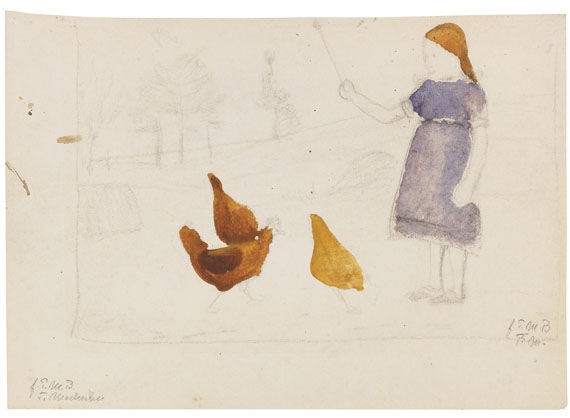 Elsbeth mit Hühnern, 1902
