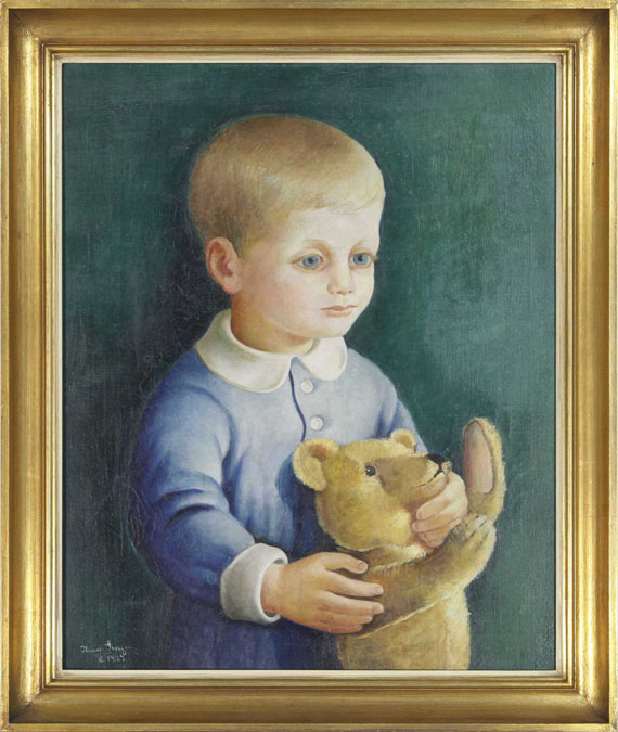 Ilona Singer - Kind mit Teddybär - Rahmenbild