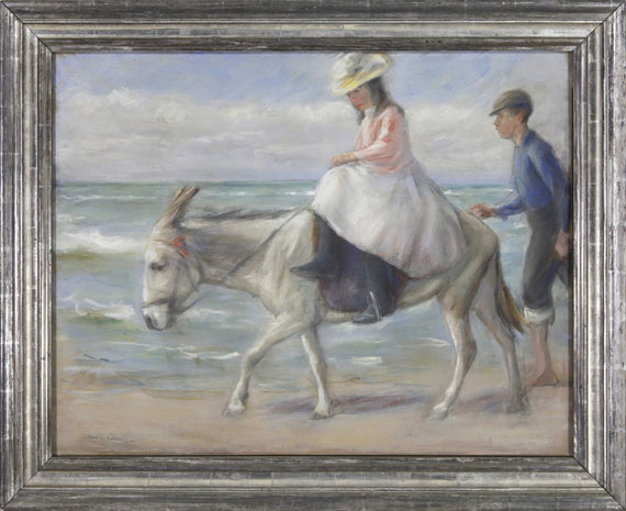 Max Liebermann - Kind, auf einem Esel reitend - Rahmenbild