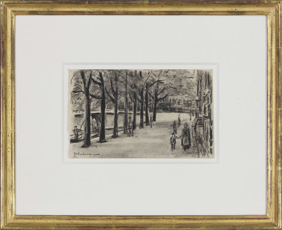 Max Liebermann - Gracht in Amsterdam mit Brücke - Rahmenbild