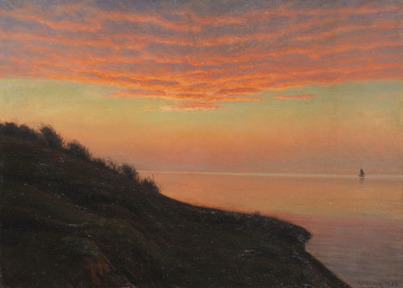 Albert Edvard Wang - Abendstimmung an der dänischen Küste