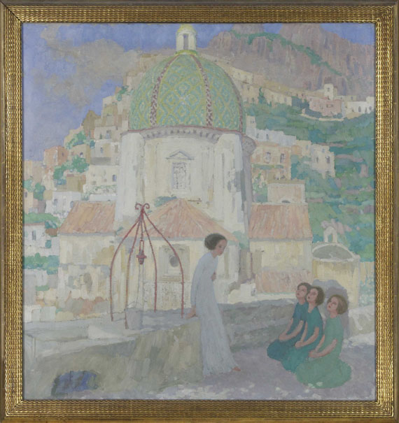 Plückebaum - Mädchen am Brunnen vor Santa Maria Assunta, Positano