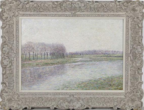 Paul Baum - Flusslandschaft mit Weiden - Rahmenbild