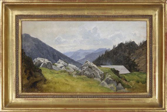 Eduard Schleich d. Ä. - Gebirgslandschaft - Rahmenbild