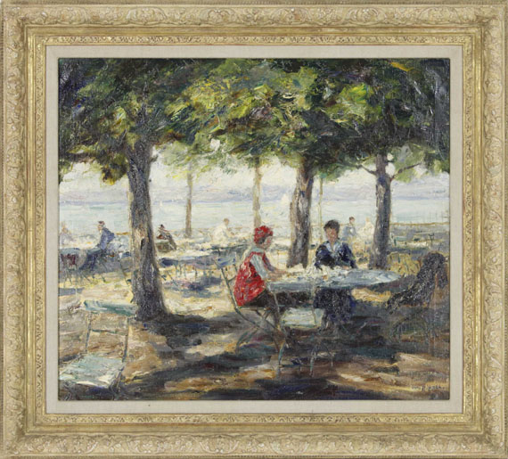 Otto Pippel - Wirtsgarten am Starnberger See - Rahmenbild