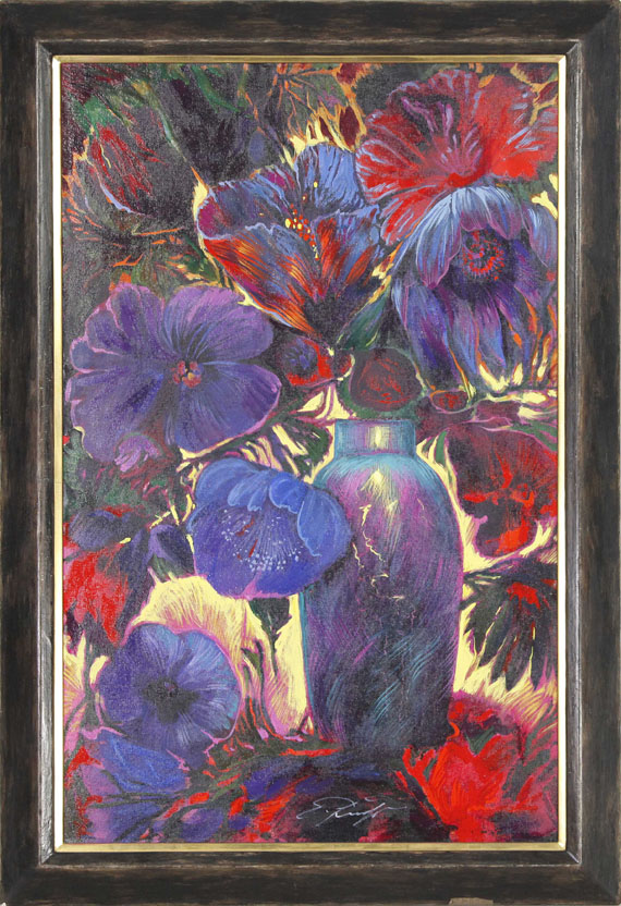 Ernst Fuchs - Blumenstillleben - Rahmenbild