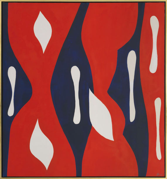 Ernst Wilhelm Nay - Doppelspindel-Rot - Rahmenbild