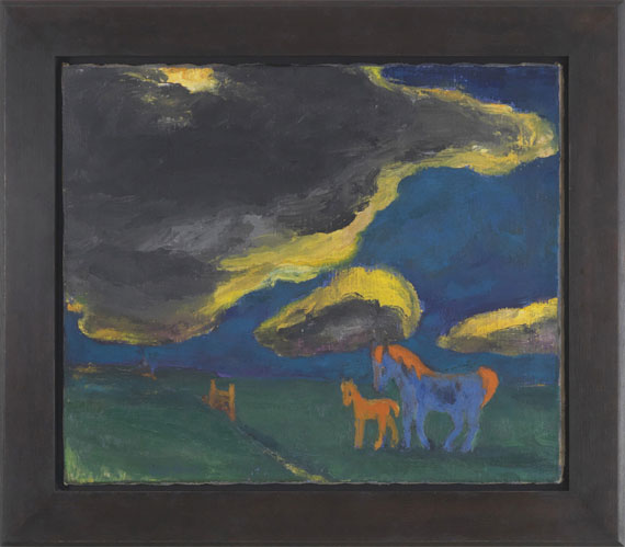 Emil Nolde - Landschaft mit Mutterpferd - Rahmenbild