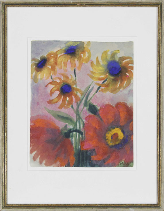 Emil Nolde - Dahlien und Rudbeckien - Rahmenbild