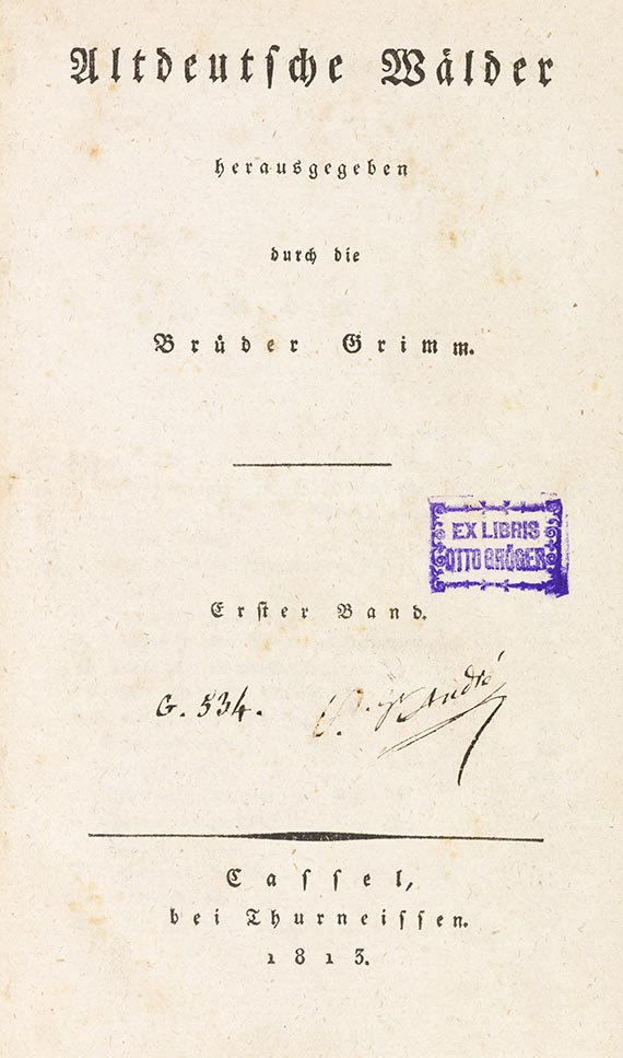 Jakob und Wilhelm Grimm - Altdeutsche Wälder. 3 Bände