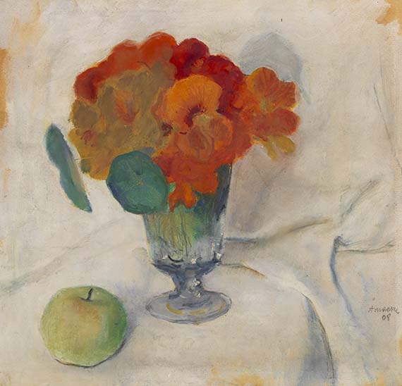 August Macke - Kapuzinerkresse und Apfel