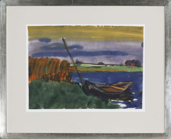 Emil Nolde - Marschlandschaft mit Fischerboot - Rahmenbild