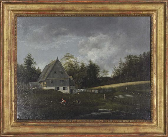 Johann Christian Klengel - Mühle im Plauenschen Grund bei Dresden - Rahmenbild